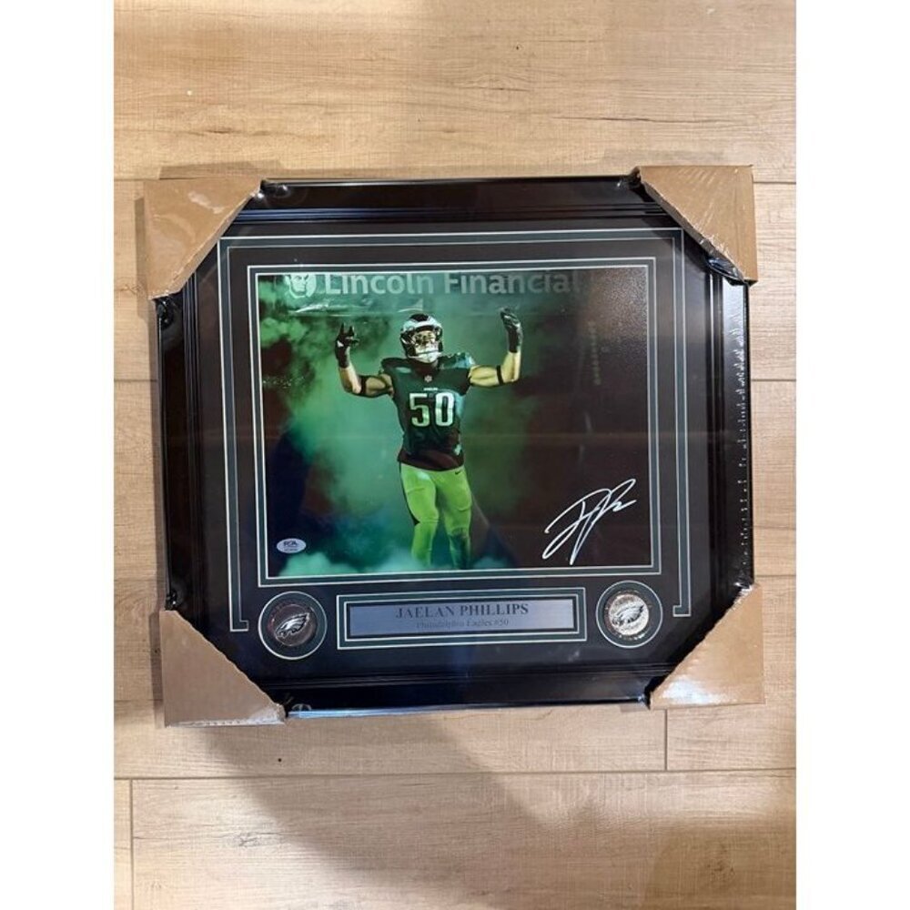 Jaelan Phillips signed autographed Philadelphia Eagles 11x14 Photo Framed PSA